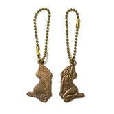 Brass Chief & Naked Woman Keychain