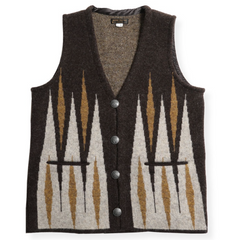 ARGYLE CHIMAYO VEST - BROWN