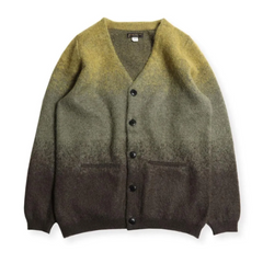 VINTAGE MOHAIR GRADIENT CARDIGAN - GREEN