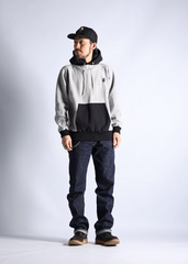 RW TWO TONE HOODIE - H.GRY/BLK