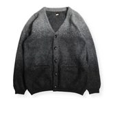 VINTAGE MOHAIR GRADIENT CARDIGAN - BLACK