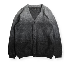 VINTAGE MOHAIR GRADIENT CARDIGAN - BLACK