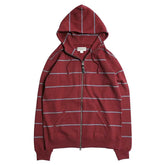 HEAVY BORDER HOODIE - BORDEAUX / SKY BLUE