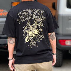 SUPPORT FREEDOM SHORT SLEEVE TEE - BLACK