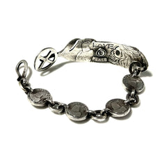 Two Face Chain Feather Wheel Brace Bisbee set (Back Skull)