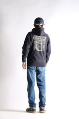 HEAVY WEIGHT FULL ZIP HOODIE (BACK ROAD IN THE WIND) - BLACK - May club