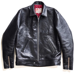 AD-01 Horsehide (TEA CORE) Center Zip Jacket - Black