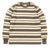 HEAVY BORDER RANDOM LONG TEE BROWN/GOLD/CREAM