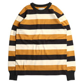HEAVY BORDER LONG SLEEVES TEE - MUSTARD / CHCL / CREAM