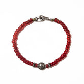 Antique Seed Beads Clear Red Bracelet / 卍