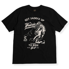 "GET SADDLE UP" TEE - BLACK