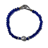 Antique Seed Beads Clear Navy Bracelet / 卍
