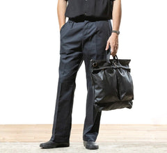 ACV-TR02TW SINGLE PLEATED COTTON TWILL TROUSERS (DARK NAVY)