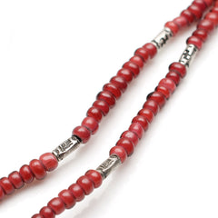 Antique White Hearts Necklace Dead Stock 金赤血赤 Mix / 卍福 鹿皮繩