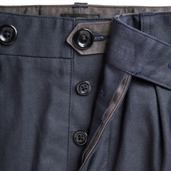 ACV-TR02TW SINGLE PLEATED COTTON TWILL TROUSERS (DARK NAVY)