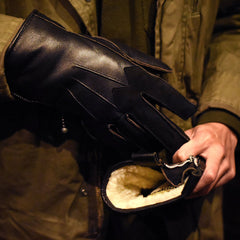 AD-G-01 SHEEPSKIN BOA GLOVES - BLACK(茶芯) - May club