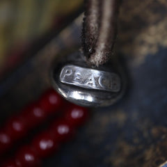 FRENCH ANTIQUE WHITE HEARTS PEACE BEADS SET - May club