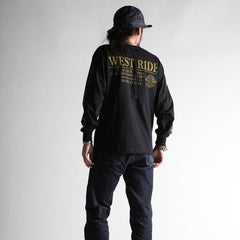 May club -【WESTRIDE】TRADEMARK LONG SLEEVES TEE - BLACK
