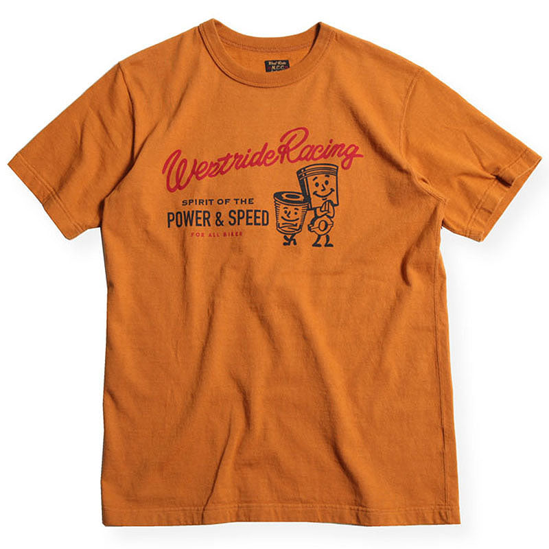 May club -【WESTRIDE】"POWER AND SPEED PISTON" TEE - COGNAC