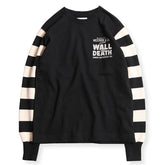 HEAVY BORDER SLEEVE TEE - WALL OF DEATH(BLACK /CREAM) - May club