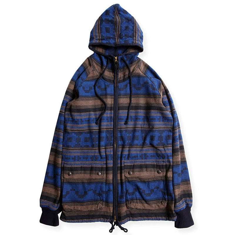FULL ZIP NEL HOODIE - NAVY - May club
