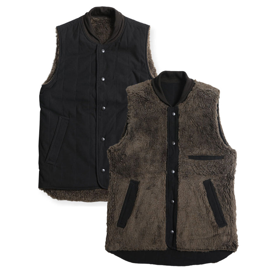 REVERSIBLE RDJ FUR VEST - BLACK - May club