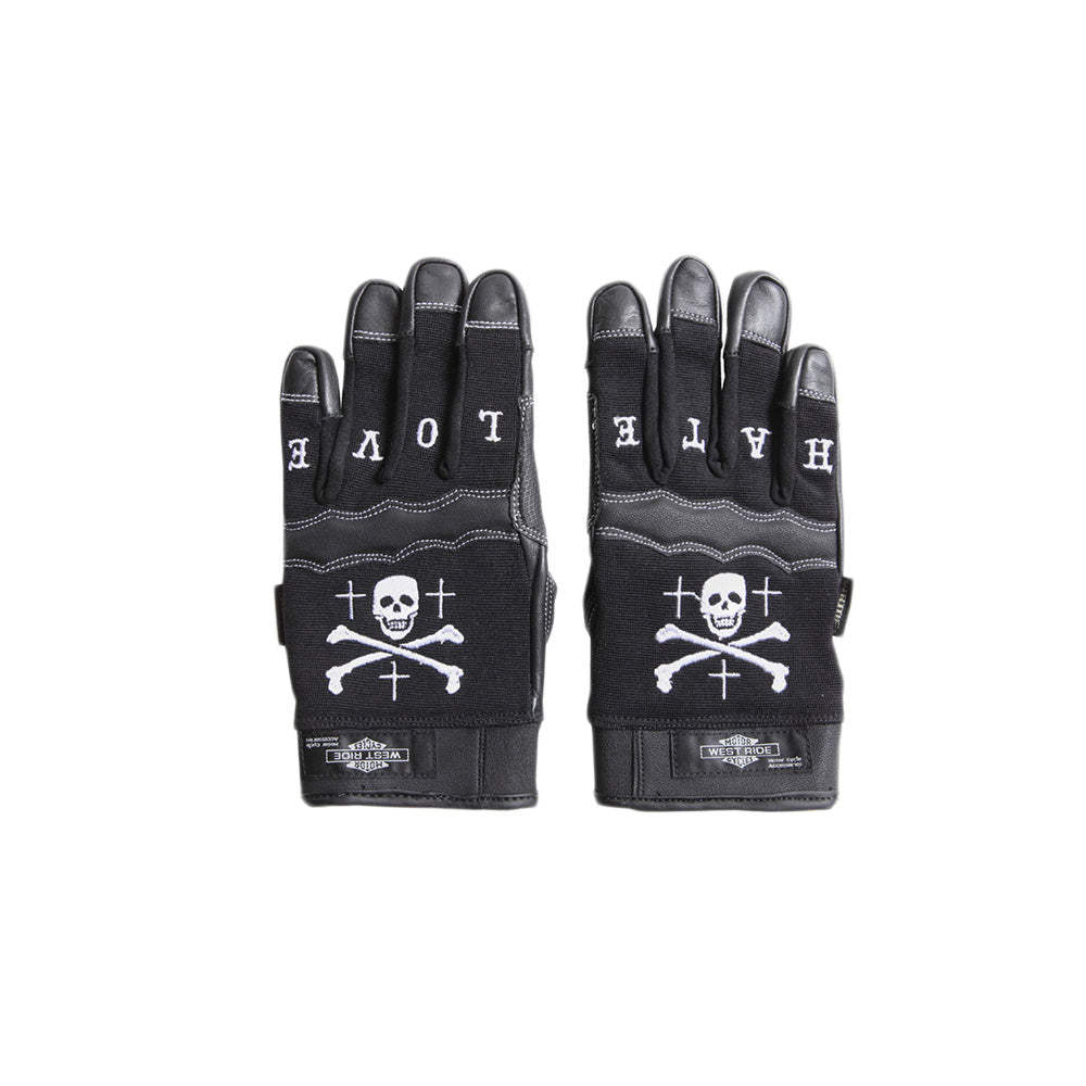 May club -【WESTRIDE】TEXTILE GLOVE - SKULL(BLACK)