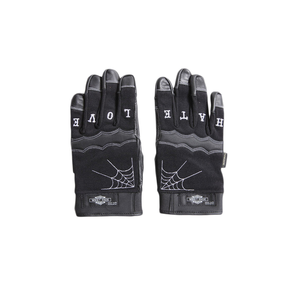May club -【WESTRIDE】TEXTILE GLOVE - SPIDER WEB(BLACK)