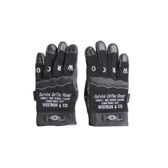 May club -【WESTRIDE】TEXTILE GLOVE - SURVIVE ON THE ROAD(BLACK)