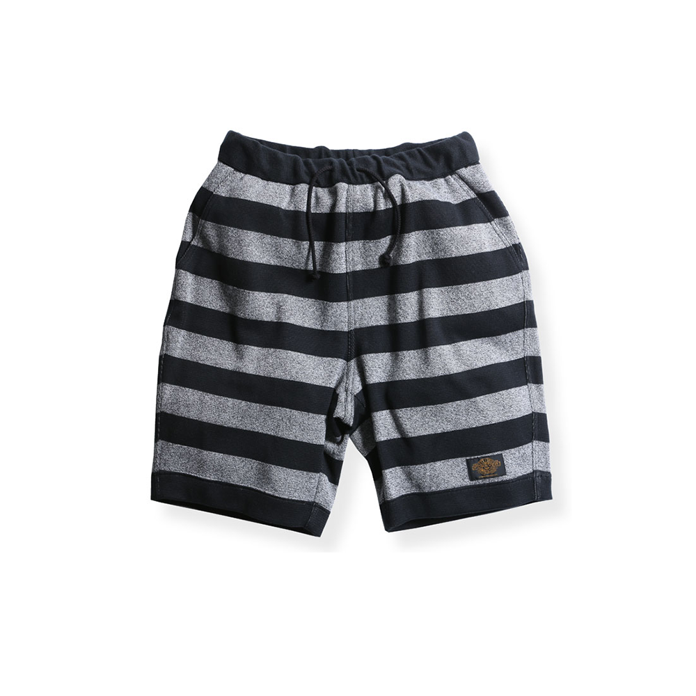 May club -【WESTRIDE】NGT KNIT BORDER SHORTS - BLK/H.GRY