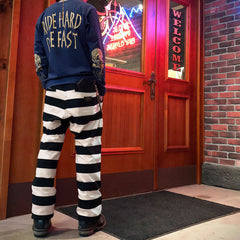 May club -【WESTRIDE】BORDER LONG PANTS BLK/CRM