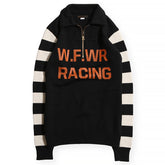 CLASSIC RACING HALF ZIP SWEATER - BLK/IVRY - May club