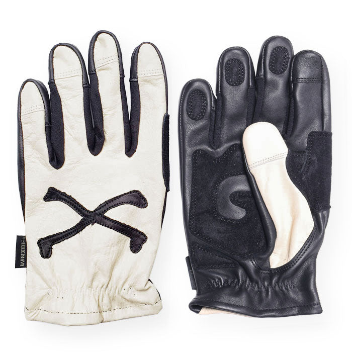 CROSS BONE GLOVE - CREAM x BLACK - May club