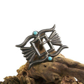 印第安 Navajo 沙鑄 皮帶頭 鑲嵌土耳其石 - May club