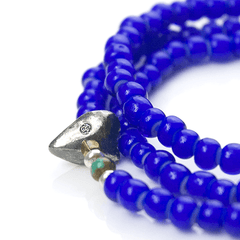 White Heart Beads Necklace & Bracelet(Navy) - May club