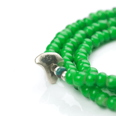 White Heart Beads Necklace & Bracelet(Green) - May club