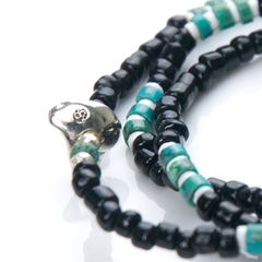Antique Beads Necklace & Bracelet Black/Turquoise - May club