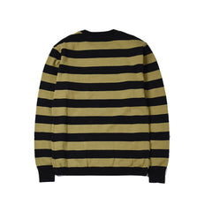 May club -【WESTRIDE】CLASSIC RIB BORDER L/S SWEATER - BLK/OLV