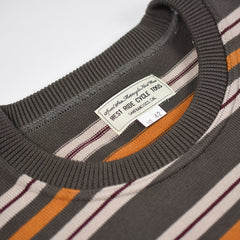 May club -【WESTRIDE】CLASSIC RIB MULTI BORDER L/S SWEATER - GRN/GOLD