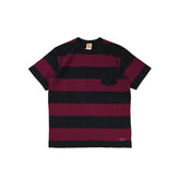 May club -【Trophy Clothing】WIDE BORDER TEE - BURGUNDY x BLACK