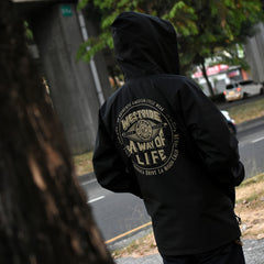 May club -【WESTRIDE】CYCLE HOODIE WINDBREAKER:A WAY OF LIFE(BLACK)