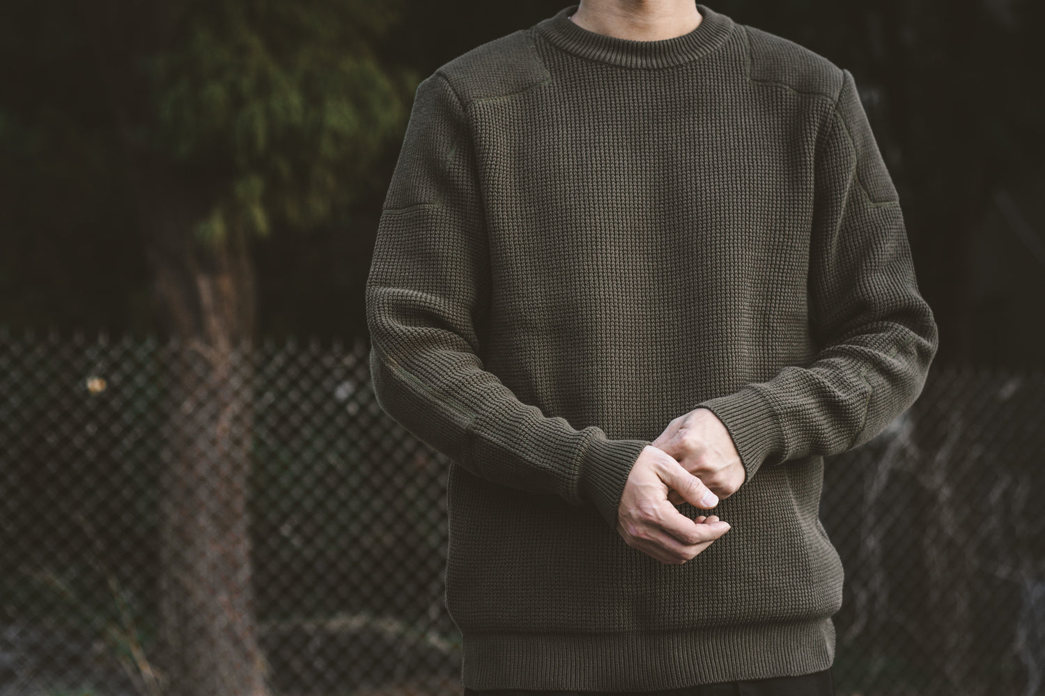ACV-KN01 PADDED WAFFLE COTTON KNIT - ARMY GREEN - May club
