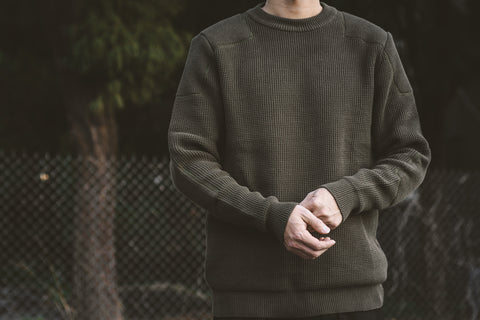 ACV-KN01 PADDED WAFFLE COTTON KNIT - ARMY GREEN - May club