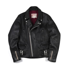 May club -【Addict Clothes】AD-02 Sheepskin Double Riders Jacket - Black(茶芯)
