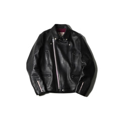 May club -【Addict Clothes】AD-02L SHEEPSKIN DOUBLE RIDERS JACKET - BLACK(茶芯)