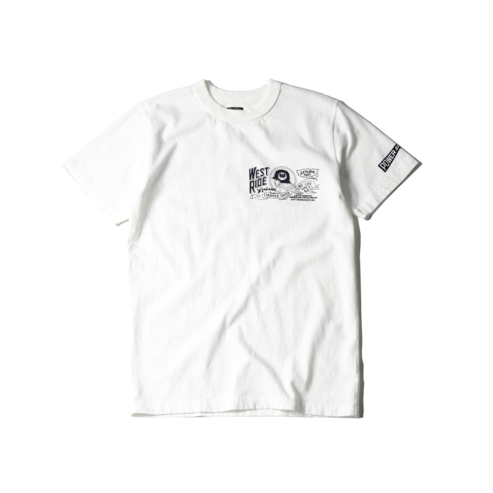 May club -【WESTRIDE】"CHOPPER SAVED MY LIFE" TEE - WHITE