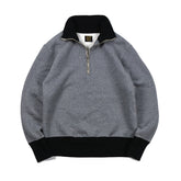 May club -【WESTRIDE】HALF ZIP HEAVY MC JERSEY H.GRY/BLK(PLAIN)
