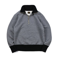 May club -【WESTRIDE】HALF ZIP HEAVY MC JERSEY H.GRY/BLK(PLAIN)