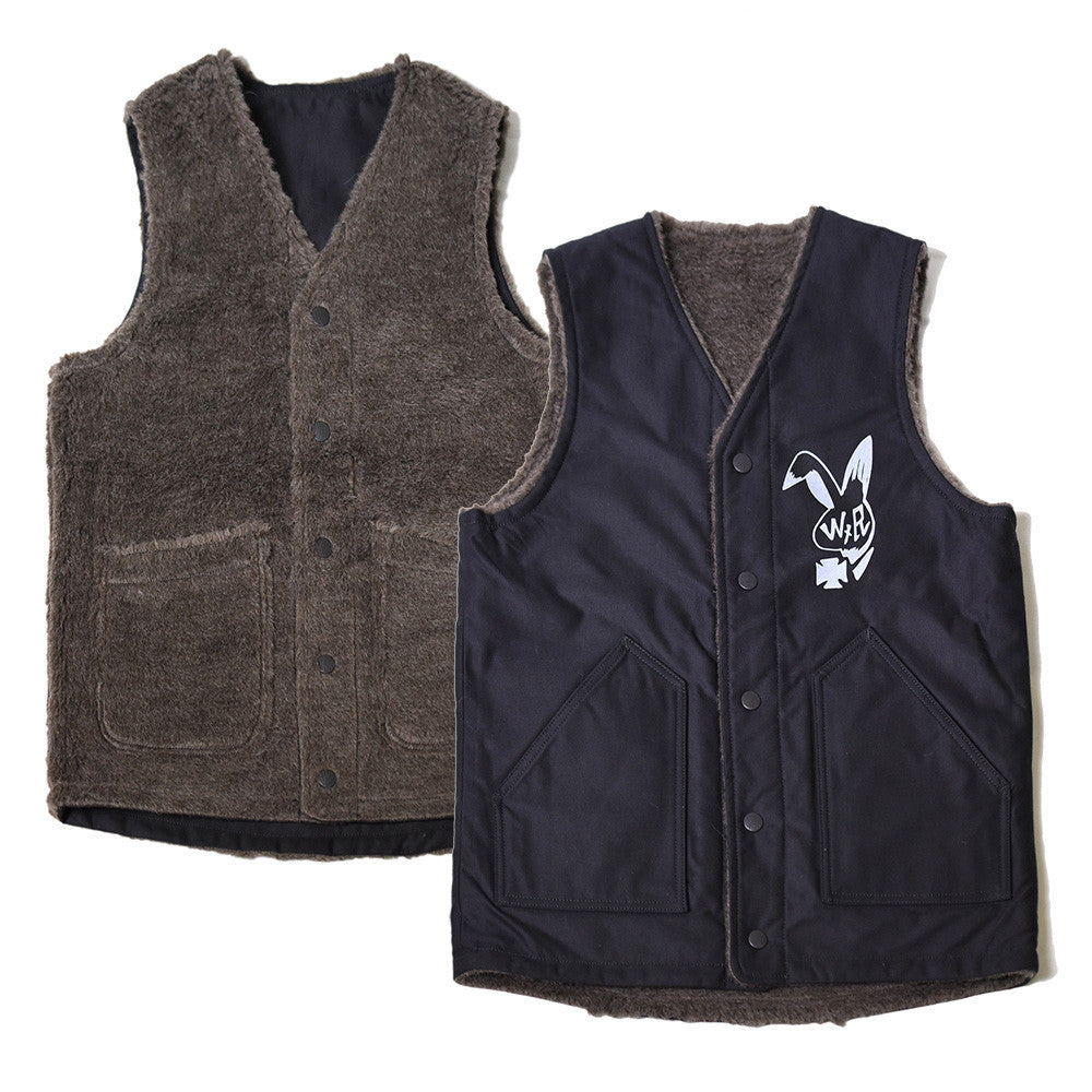 REVERSIBLE ARMY VEST - BLACK - May club