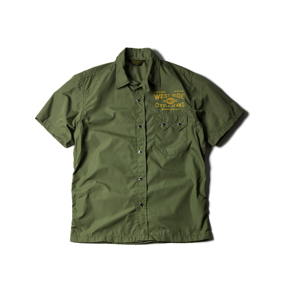 May club -【WESTRIDE】SNAP WORK S/S SHIRTS (CYCLE-JEANS)  - OLIVE